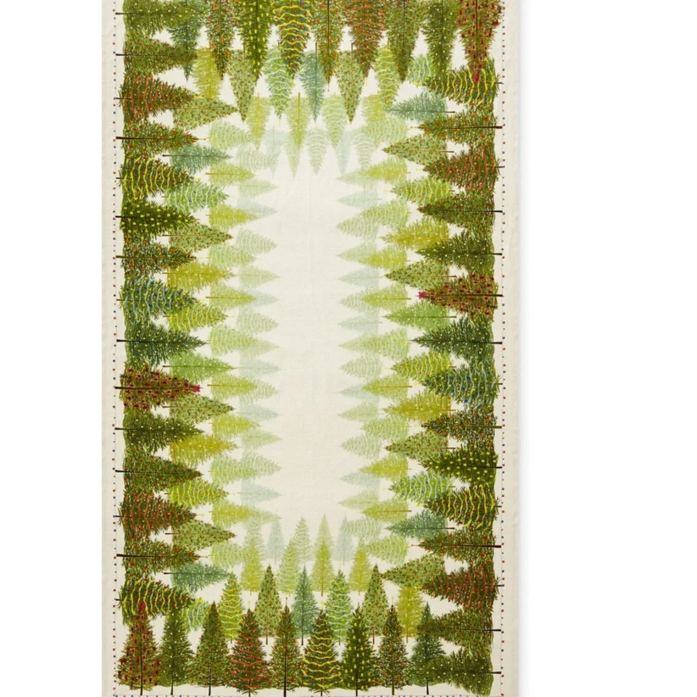 Williams-Sonoma Holiday Forest Tablecloth 70”x108” and 8 Matching Napkins 20”sq.